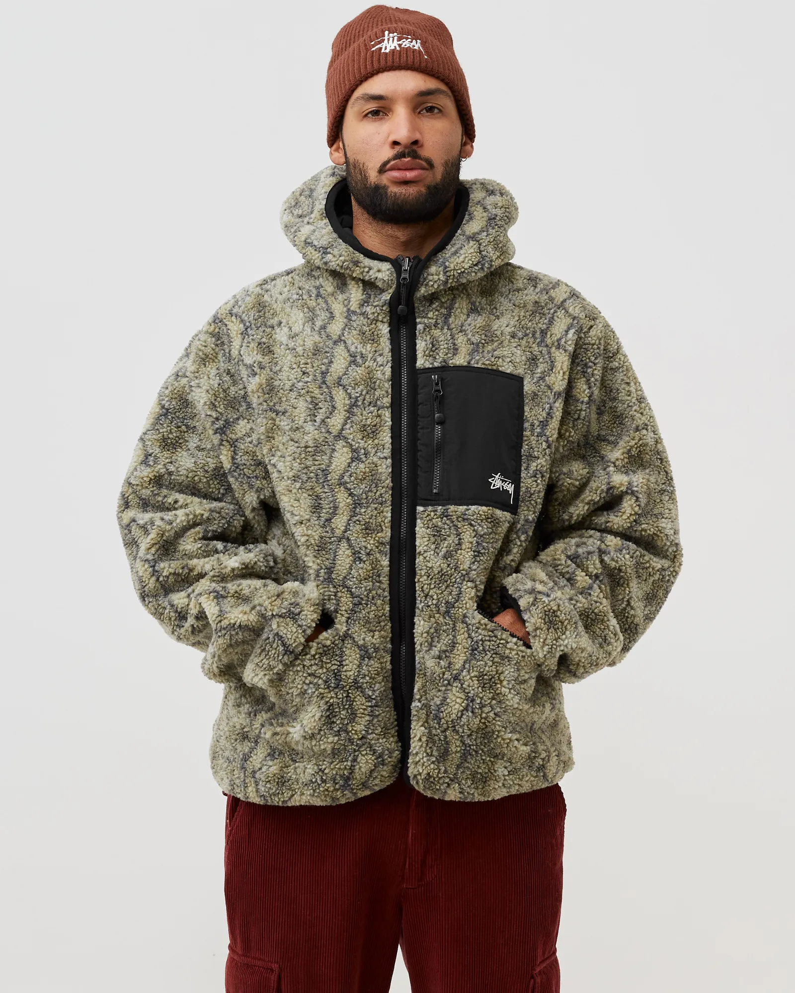 Snake Jacquard Sherpa Jacket